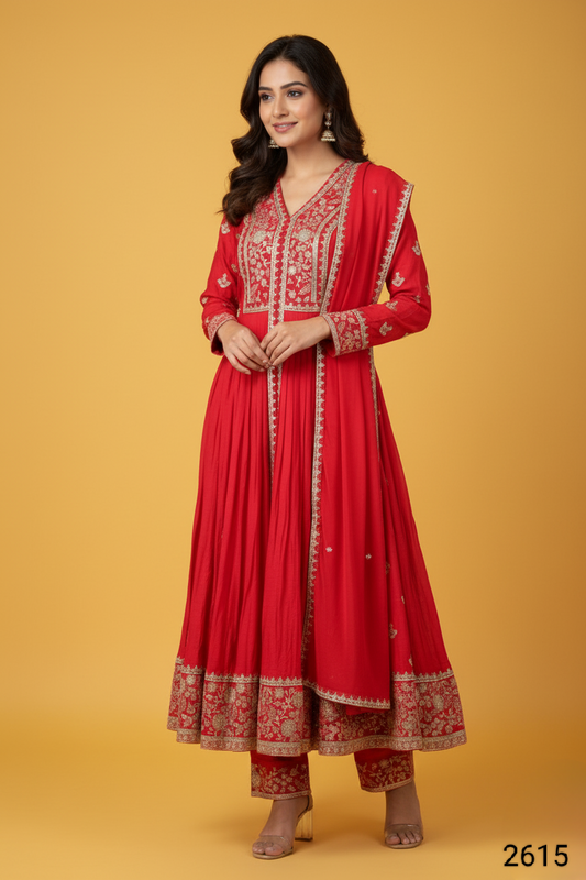 Red Colour Pant Set(LE-WPNS_2615)