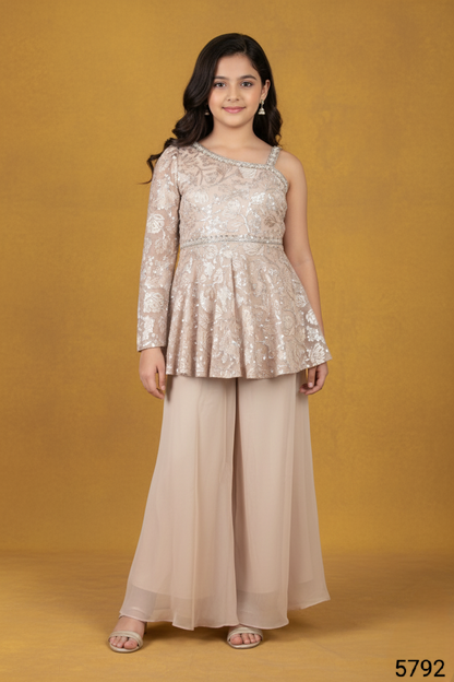 Fawn Colour Plazo Set(GE-GPZS_5792)