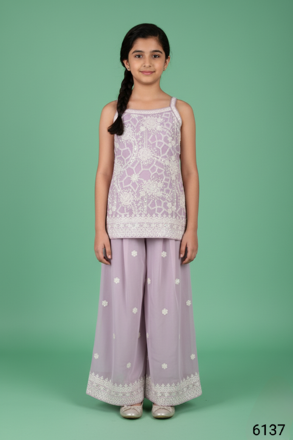 Purple Colour Plazo Set(GE-GPZS_6137)