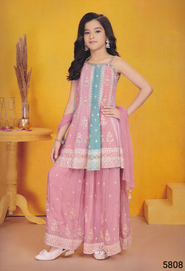 Pink Colour Plazo Set(GE-GPZS_5808)