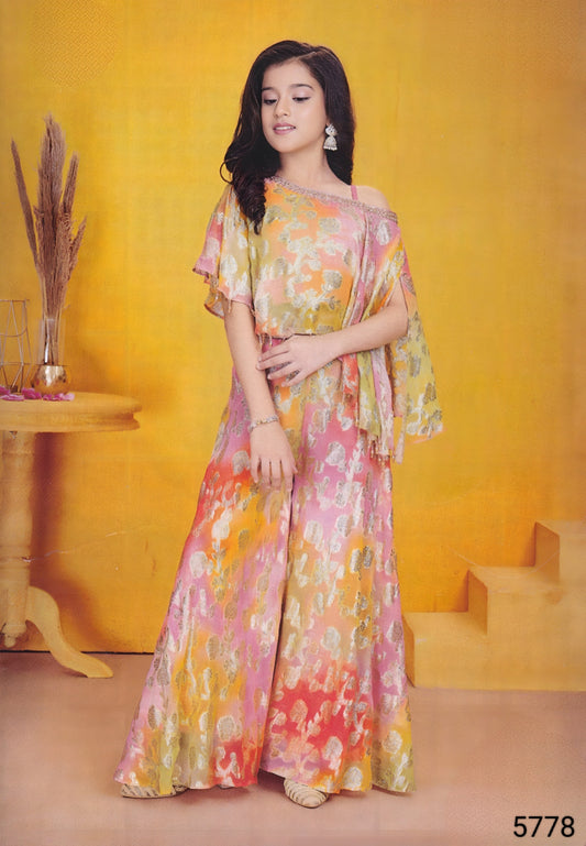 Multi Colour Plazo Set(GE-GPZS_5778)