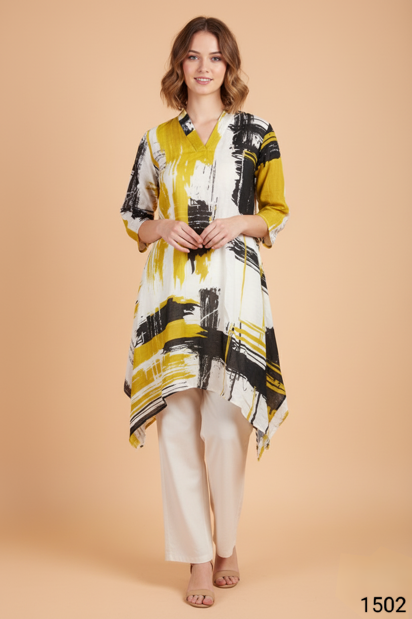 Mustard Colour Kurti Set(LC-WKIS_1502)