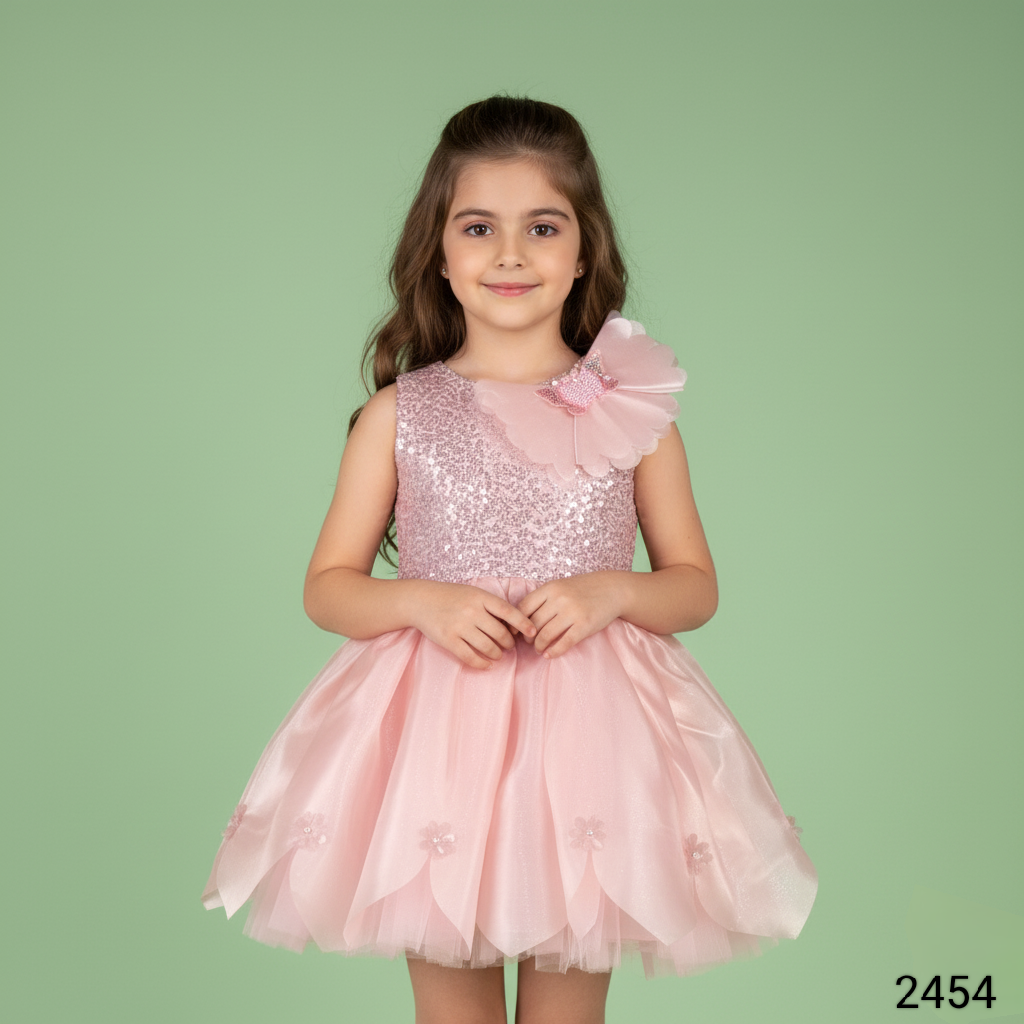 Peach Colour Party Frock(GE-GFRP_2454)