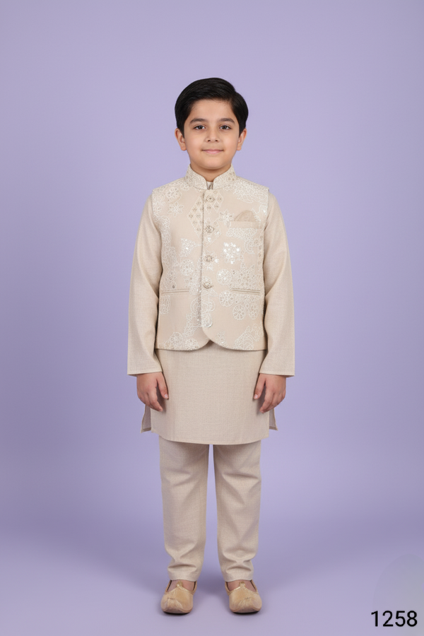 Natural Colour Jacket Kurta Set(BE-BBUS_1258)