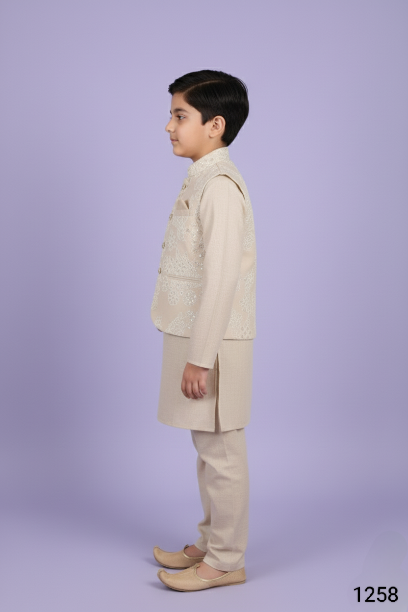 Natural Colour Jacket Kurta Set(BE-BBUS_1258)