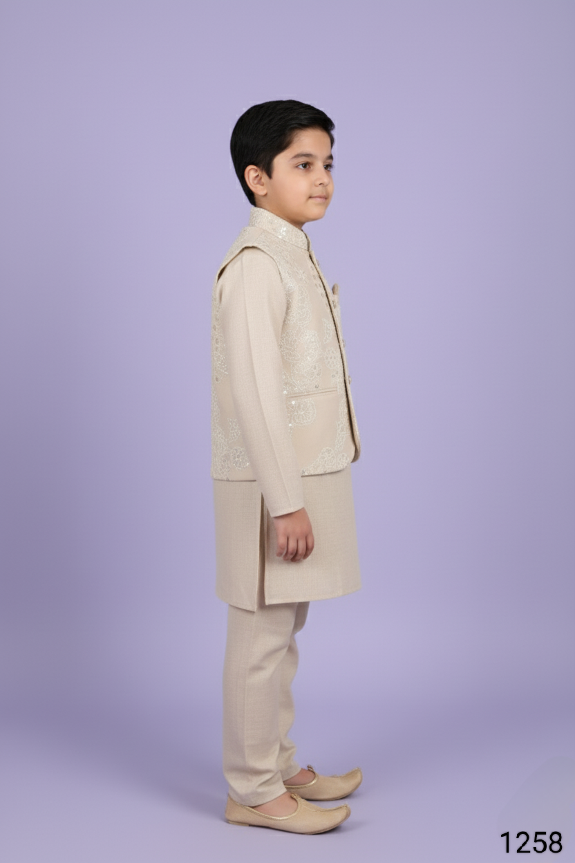 Natural Colour Jacket Kurta Set(BE-BBUS_1258)