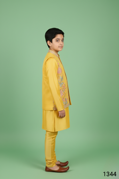 Gold Colour Jacket Kurta Set(BE-BBUS_1344)