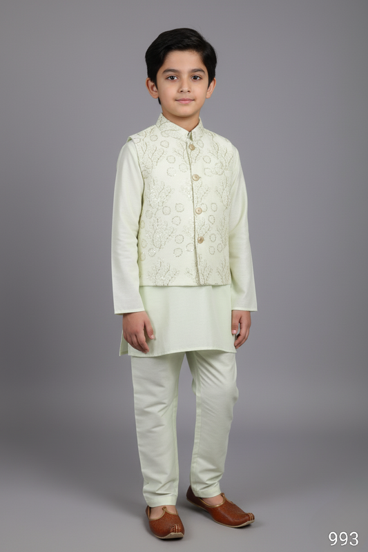 Light Green Colour Jacket Kurta Set(BE-BBUS_993)