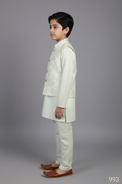 Light Green Colour Jacket Kurta Set(BE-BBUS_993)