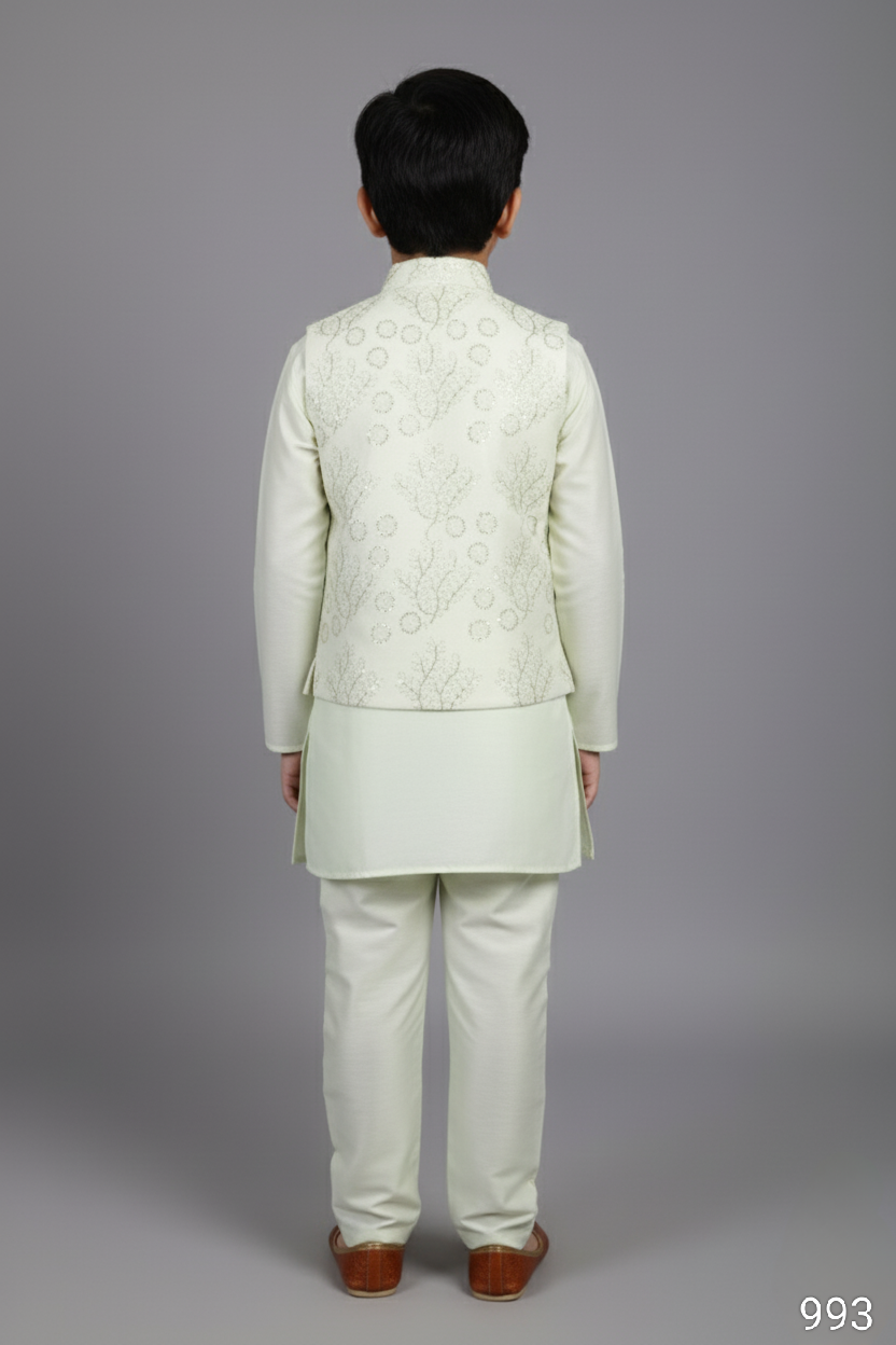 Light Green Colour Jacket Kurta Set(BE-BBUS_993)