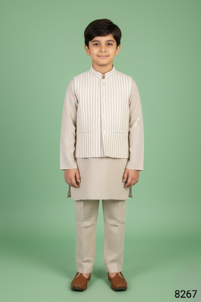 Natural Colour Jacket Kurta Set(BE-BBUS_8267)
