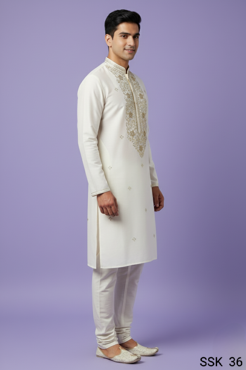 Cream Colour Kurta with Bottom(ME-MKUS_SSK 36)