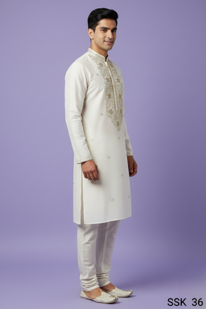 Cream Colour Kurta with Bottom(ME-MKUS_SSK 36)