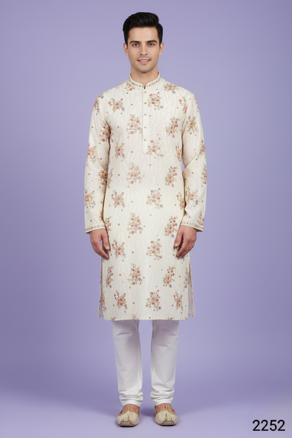Cream Colour Kurta with Bottom(ME-MKUS_2252)