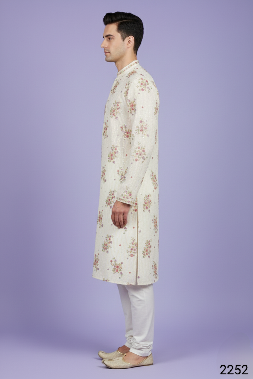 Cream Colour Kurta with Bottom(ME-MKUS_2252)