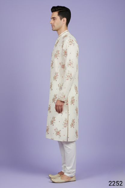 Cream Colour Kurta with Bottom(ME-MKUS_2252)