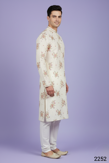 Cream Colour Kurta with Bottom(ME-MKUS_2252)