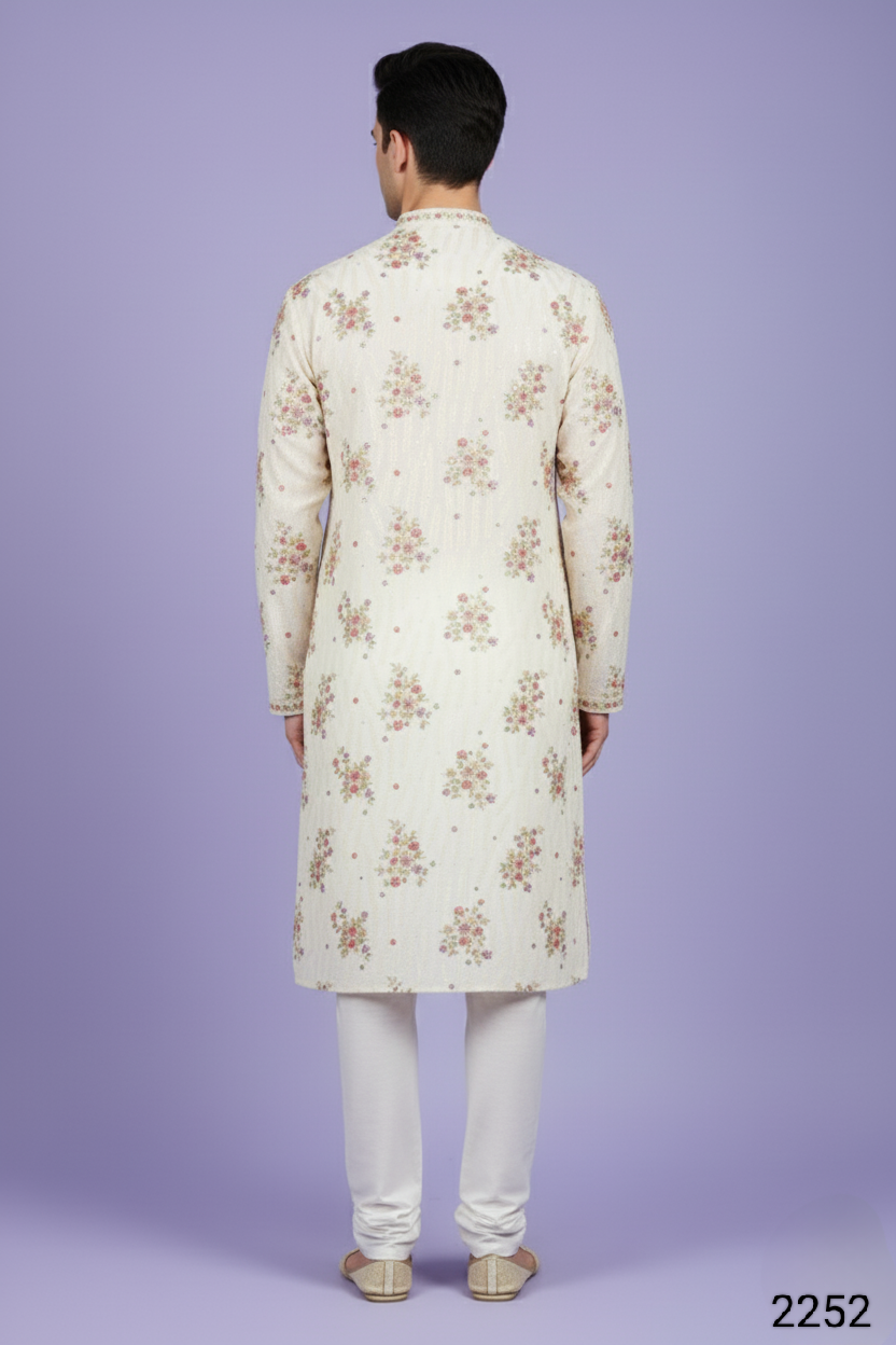 Cream Colour Kurta with Bottom(ME-MKUS_2252)