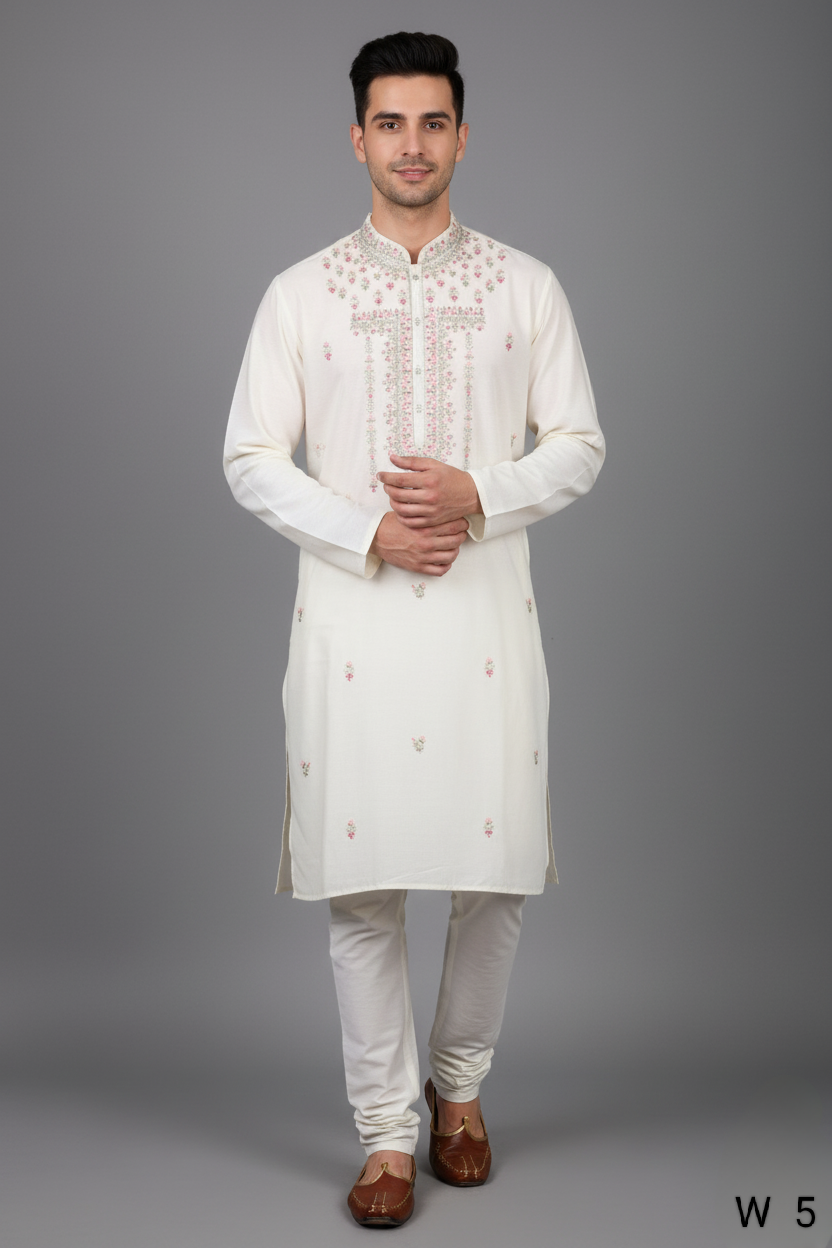 Cream Colour Kurta with Bottom(ME-MKUS_W  5)