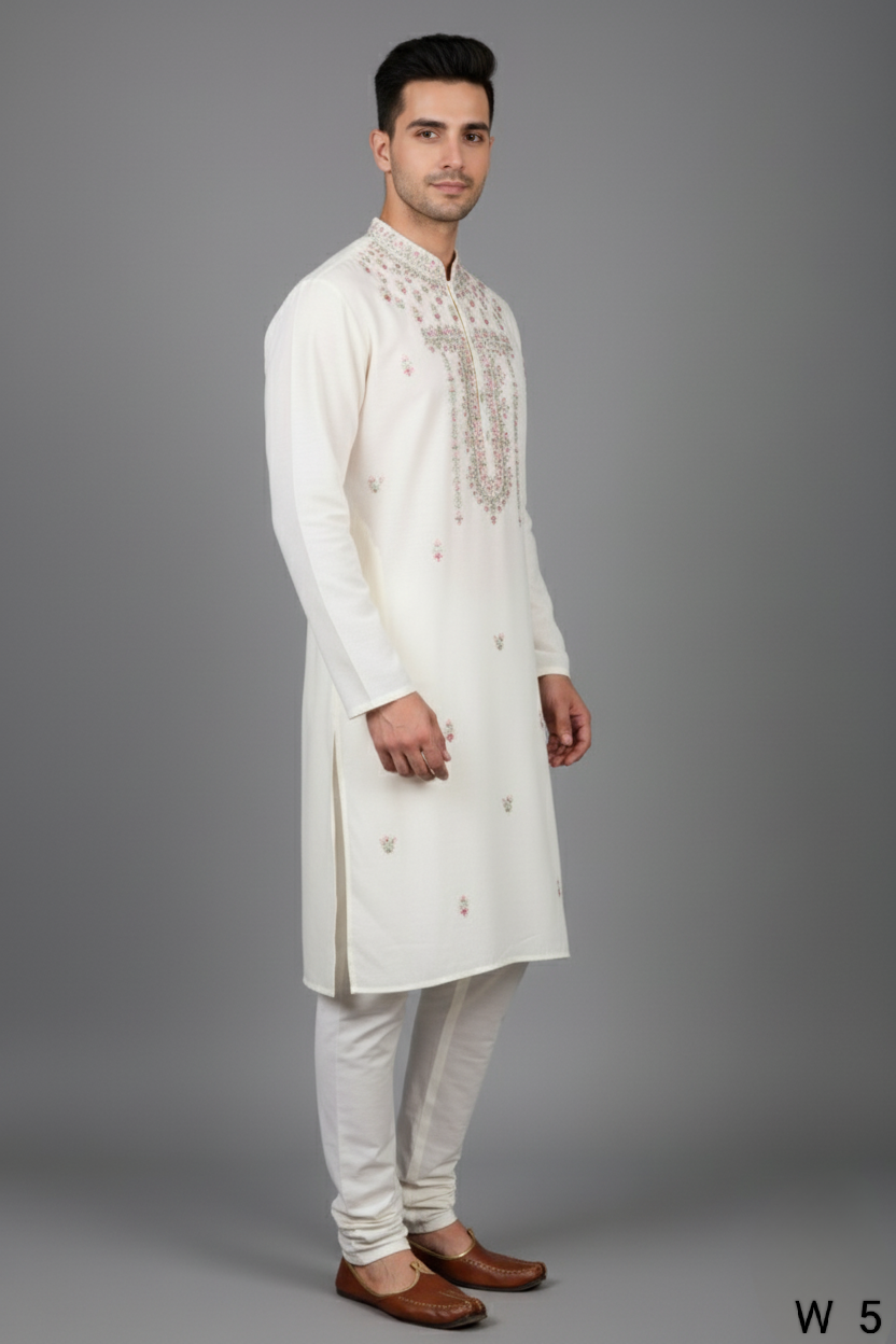 Cream Colour Kurta with Bottom(ME-MKUS_W  5)