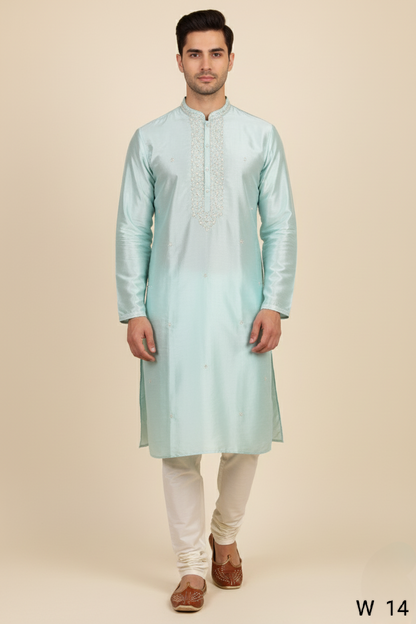 Pista Colour Kurta with Bottom(ME-MKUS_W 14)