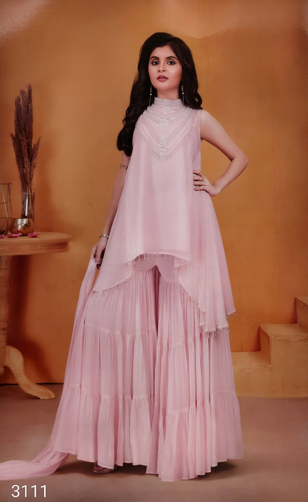Pink Colour Gharara Set(GE-GGHS_3111)
