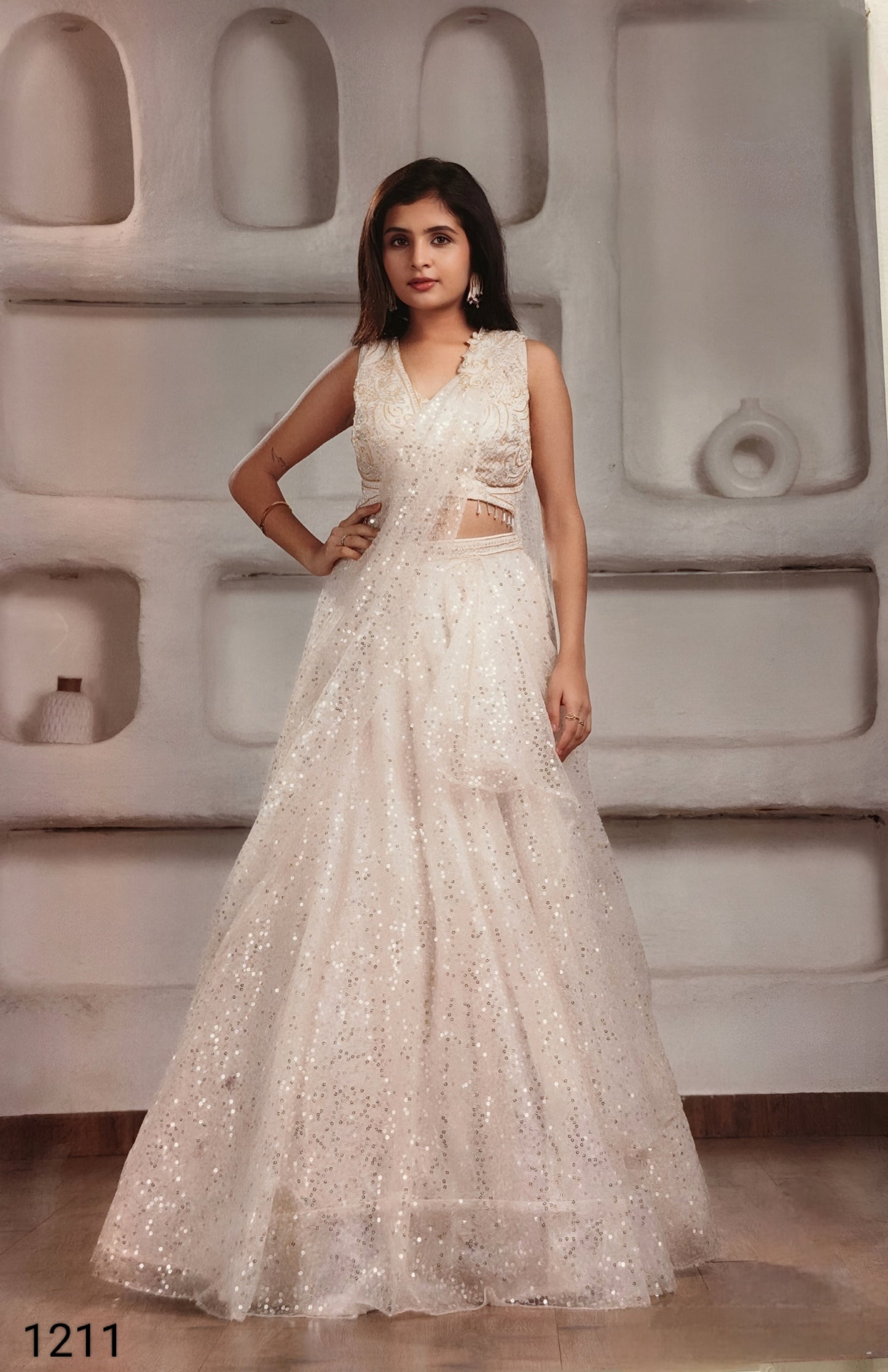 Cream Colour Ghaghra Choli(GE-GGHC_1211)