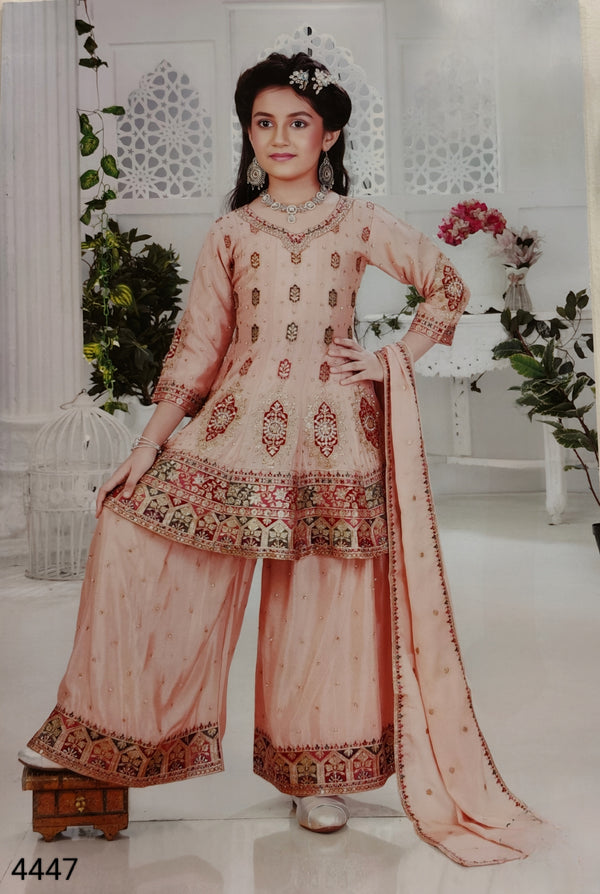Peach Colour Plazo Set(GE-GPZS_4447)