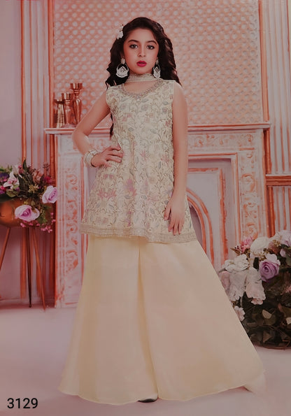 Cream Colour Plazo Set(GE-GPZS_3129)