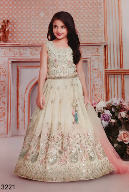 Cream Colour Ghaghra Choli(GE-GGHC_3221)