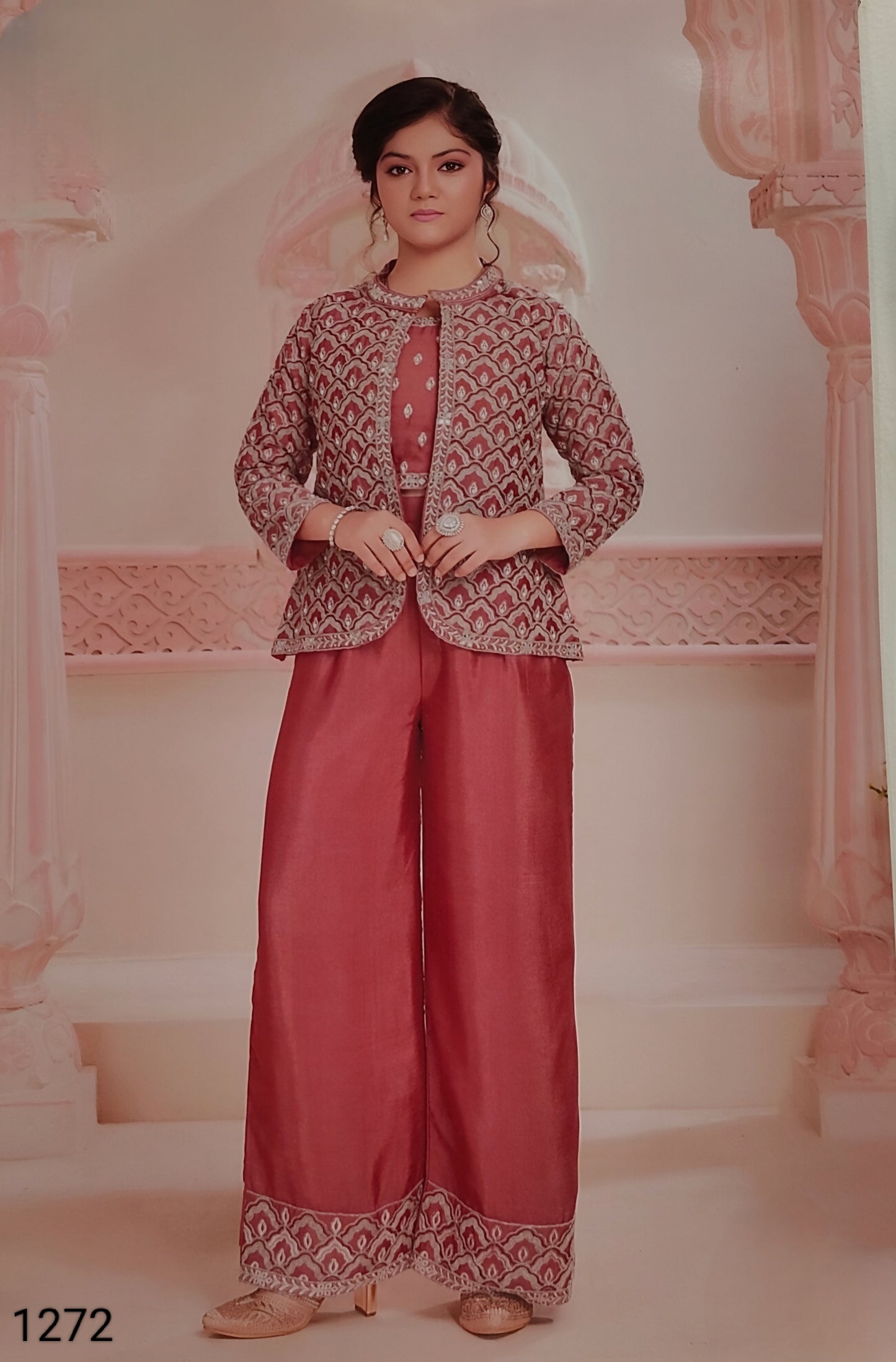 Carrot Colour Plazo Set(GE-GPZS_1272)