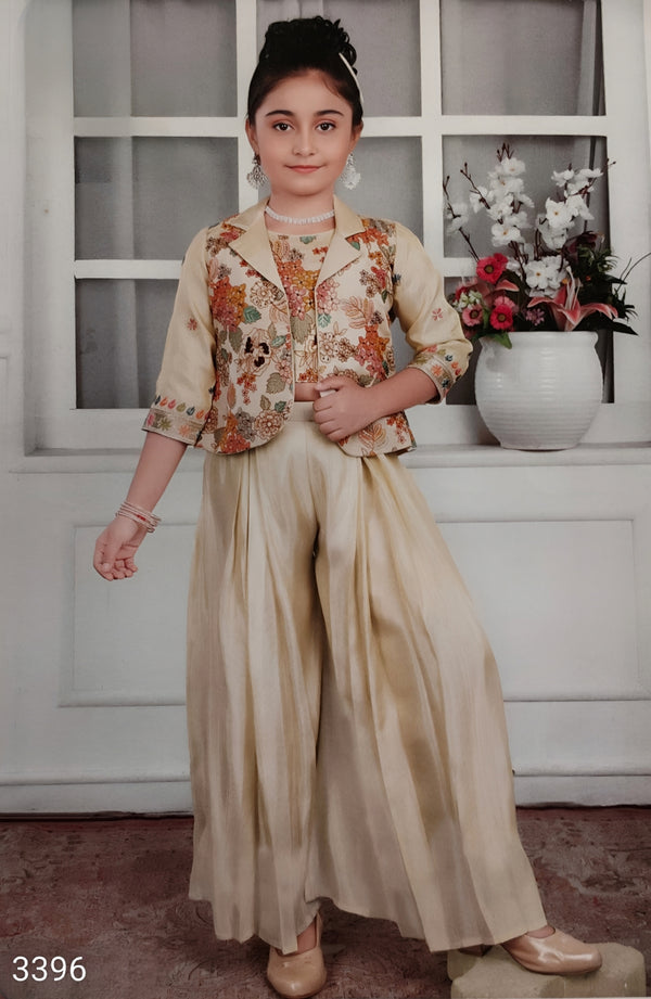 Fawn Colour Plazo Set(GE-GPZS_3396)
