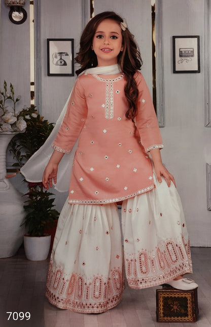 Peach Colour Gharara Set(GE-GGHS_7099)