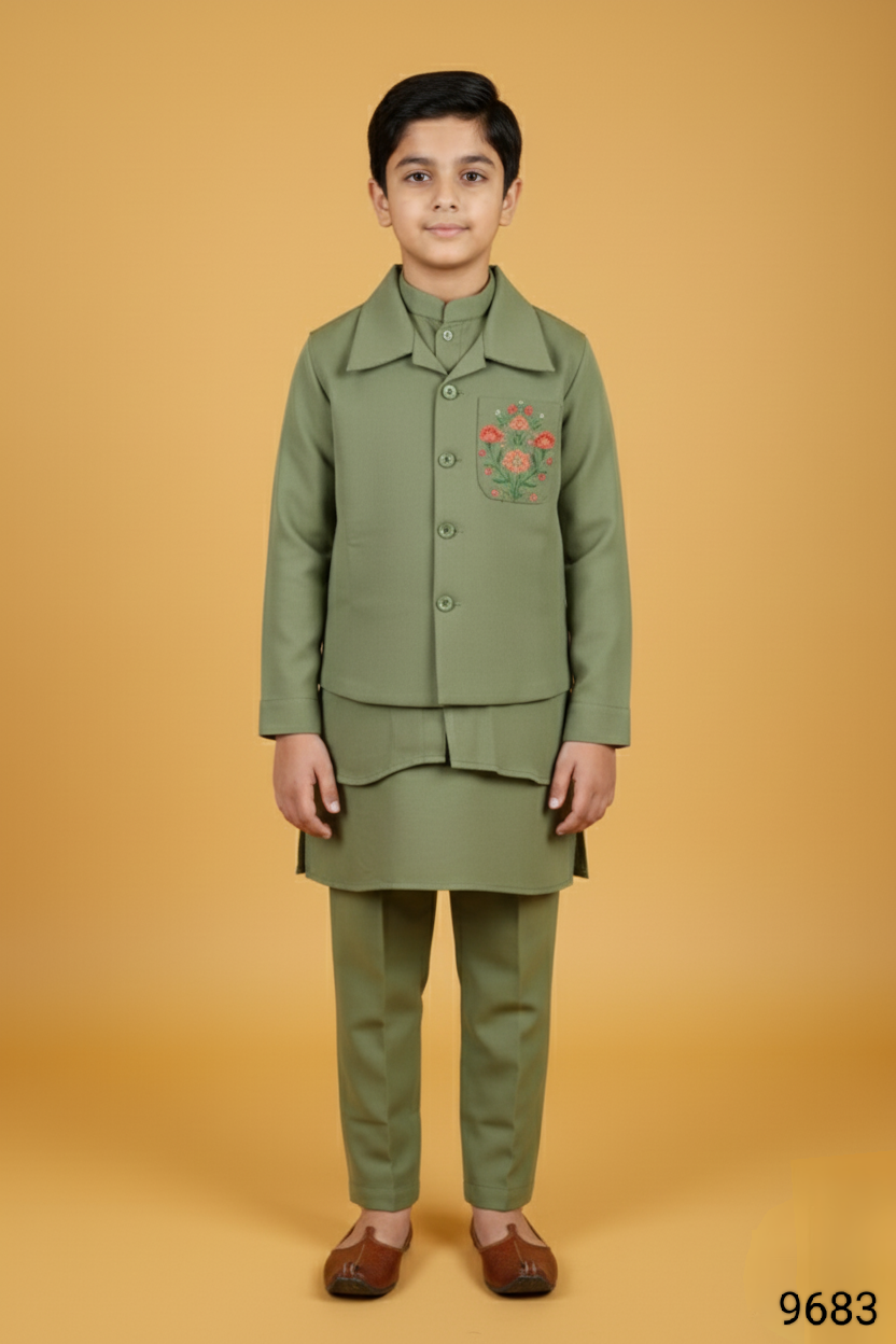 Pista Colour Jacket Kurta Set(BE-BBUS_9683)