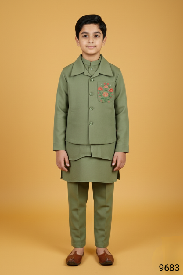 Pista Colour Jacket Kurta Set(BE-BBUS_9683)