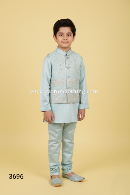 Blue Colour Jacket Kurta Set(BE-BBUS_3696)