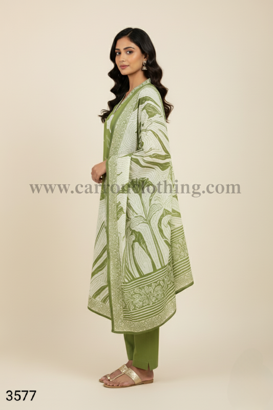Green Colour Kurti Set(LC-WKIS_3577)
