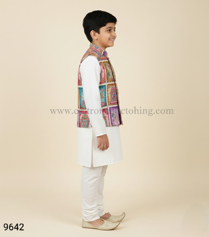 Cream Colour Jacket Kurta Set(BE-BBUS_9642)