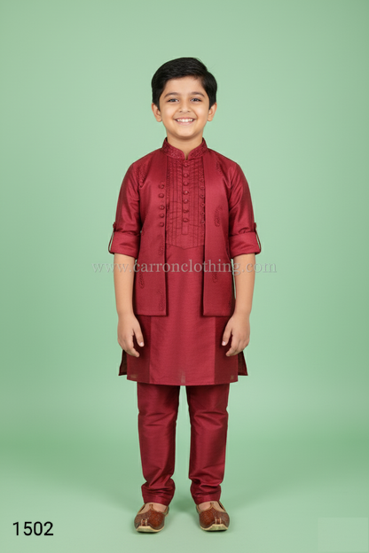 Maroon Colour Jacket Kurta Set(BE-BBUS_1502)