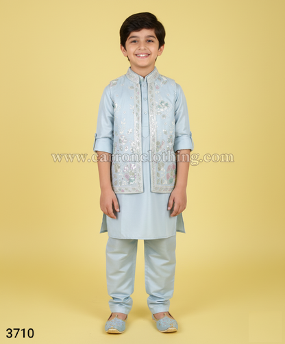 Sky Blue Colour Jacket Kurta Set(BE-BBUS_3710)