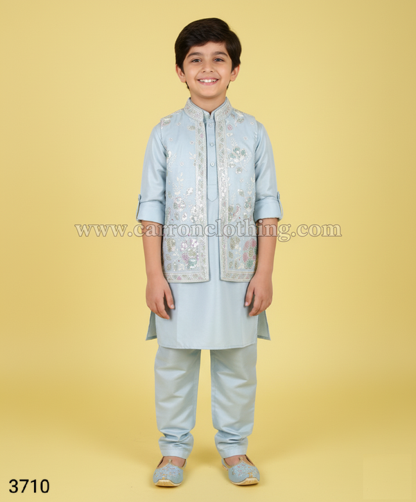 Sky Blue Colour Jacket Kurta Set(BE-BBUS_3710)