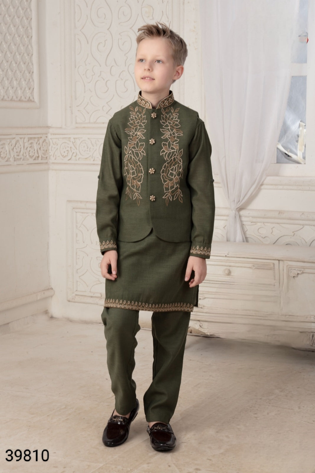Green Colour Jacket Kurta Set(BE-BBUS_39810)