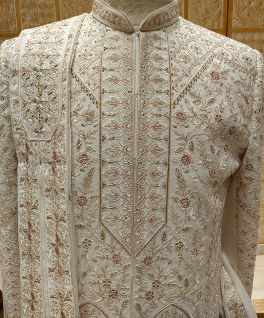 Cream Colour Sherwani(ME-MSRW_MZ 4642  W 1)
