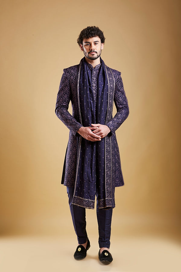 Navy Blue Colour Sherwani(ME-MSRW_IW-19)