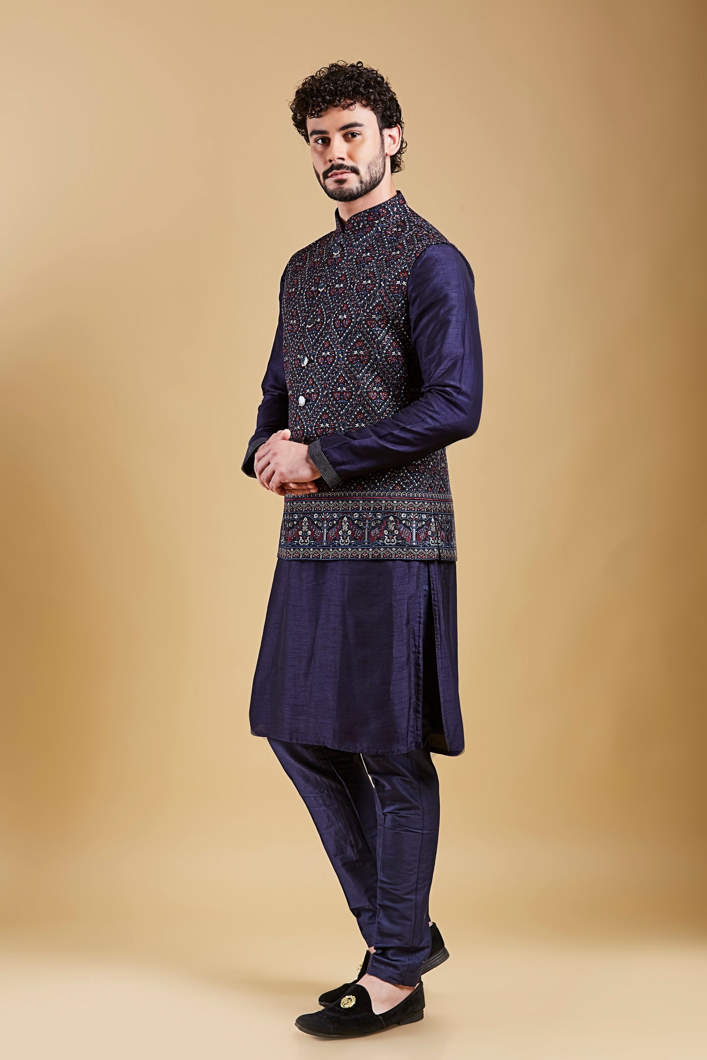 Navy Blue Colour Bundi Set(ME-MBUS_JS-651)