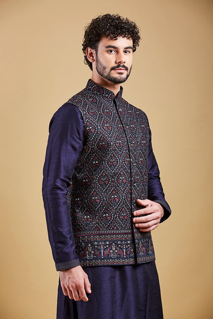 Navy Blue Colour Bundi Set(ME-MBUS_JS-651)