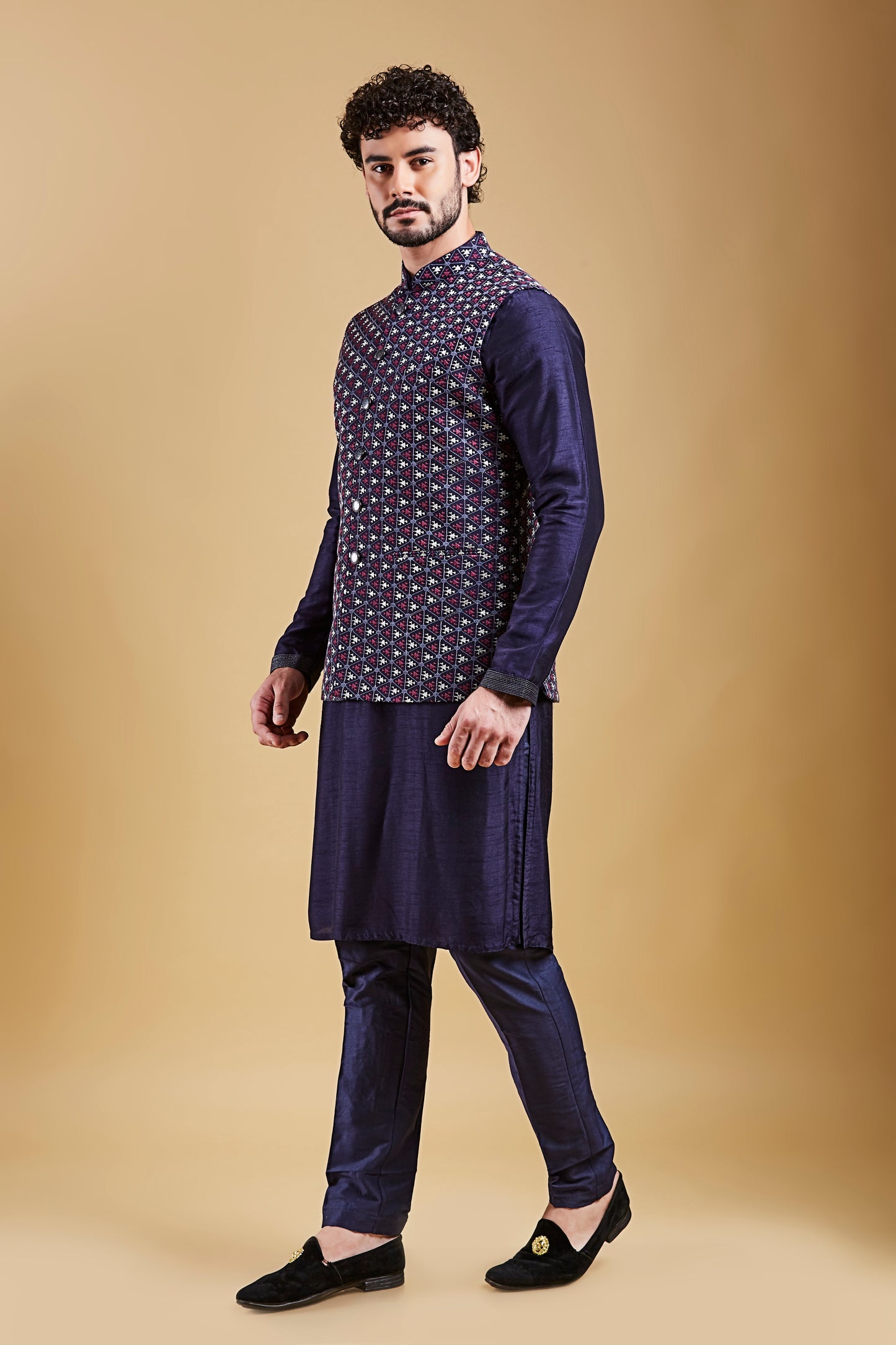 Navy Blue Colour Bundi Set(MC-MBUS_JS-531)