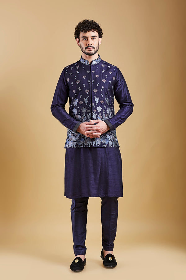 Navy Blue Colour Bundi Set(ME-MBUS_JS-667)