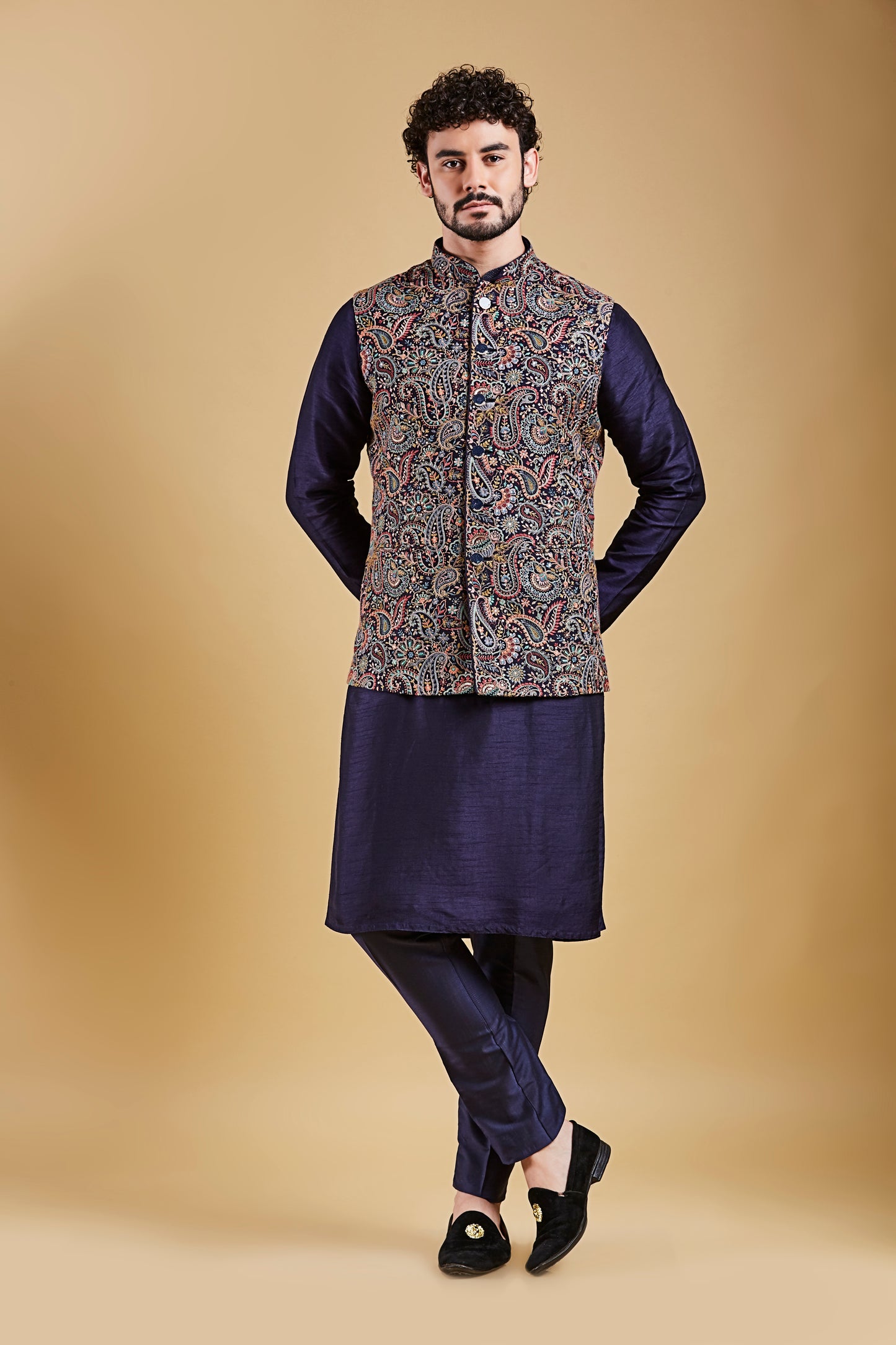 Navy Blue Colour Bundi Set(ME-MBUS_JS-656)