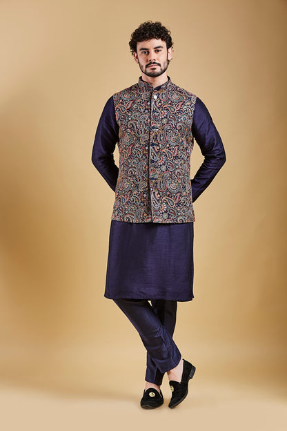 Navy Blue Colour Bundi Set(ME-MBUS_JS-656)